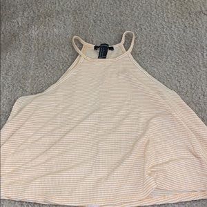 a yellow and white crop top!